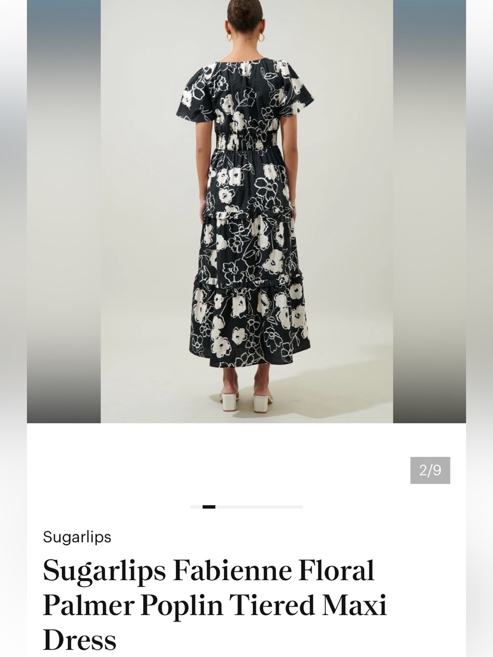 Sugarlips Palmer floral tiered maxi dress sz M - Picture 3 of 8
